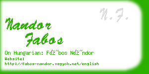 nandor fabos business card